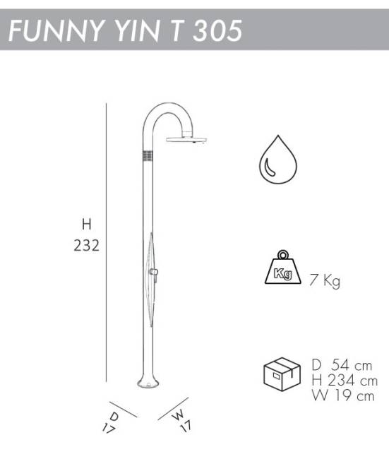 Душ уличный Funny Yin T 305 антрацит 170х170х2320 мм