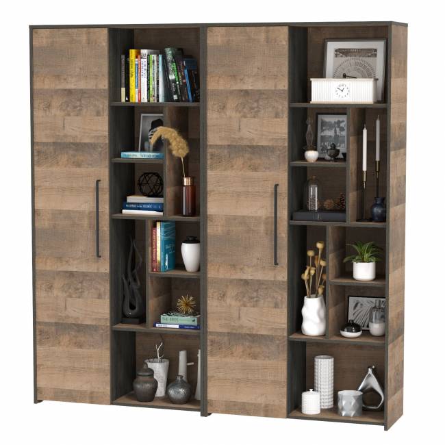 Два шкафа-стеллажа для гостиной Трувор цвет дуб гранж песочный/интра