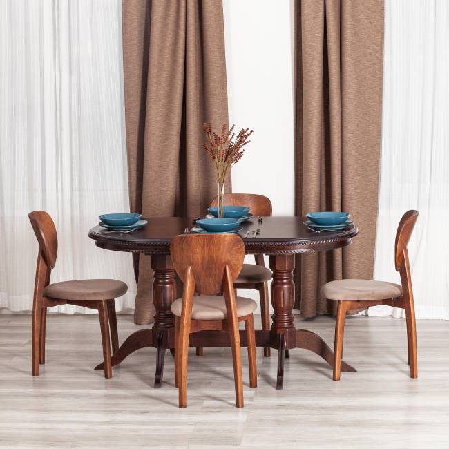 Стул DIAMANTE мягкое сидение / 1 шт. в упаковке бук, 42x42x85см, коричневый, ткань Tenerife Mocco коричневый бук