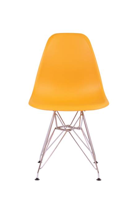 Стул Eames желтый, опора металл