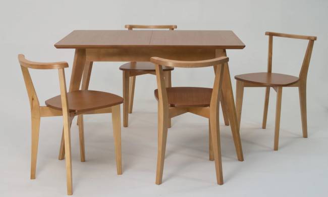 Стол Сканди 120 натур со стульями Франк натур Стол Сканди 120 натур со стульями Франк натур