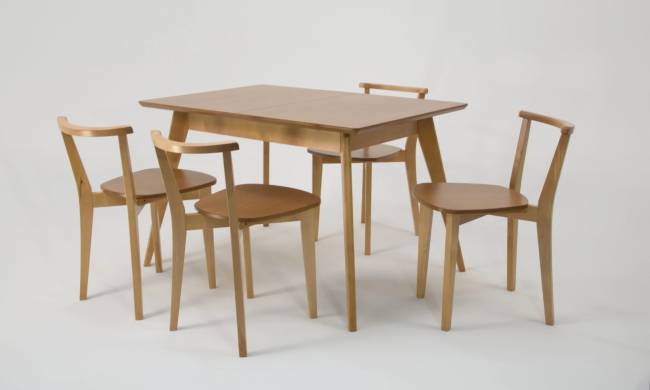 Стол Сканди 120 натур со стульями Франк натур Стол Сканди 120 натур со стульями Франк натур