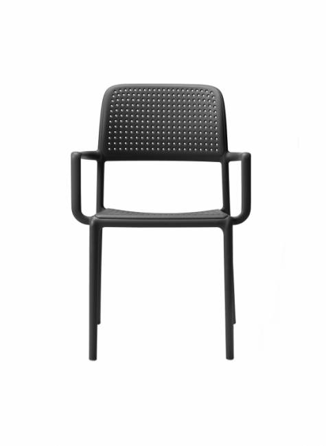 Кресло пластиковое Bora антрацит 585х570х860 мм Кресло пластиковое Bora антрацит 585х570х860 мм