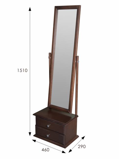 Зеркало с тумбой Селена средне-коричневый 151 см х 46 см