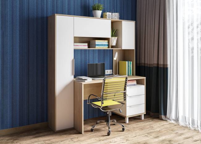 Стол рабочий Комфорт 12.95 цвет дуб сонома/белый