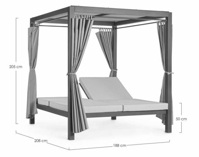 Шатер с лежаками Enigma белый, голубой 2080х1880х2050 мм Шатер с лежаками Enigma белый, голубой 2080х1880х2050 мм