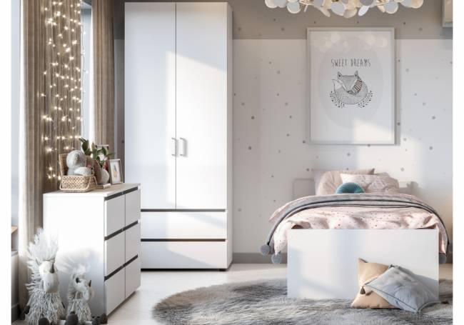 Комод Валенсия белый текстурный