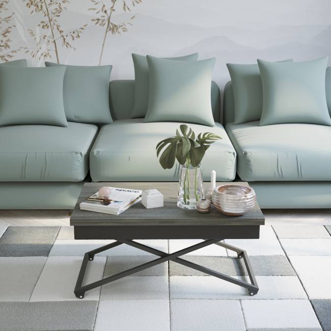 Стол универсальный трансформируемый АНДРЭ Loft ЛДСП интра/чёрный