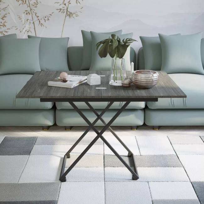 Стол универсальный трансформируемый АНДРЭ Loft ЛДСП интра/чёрный