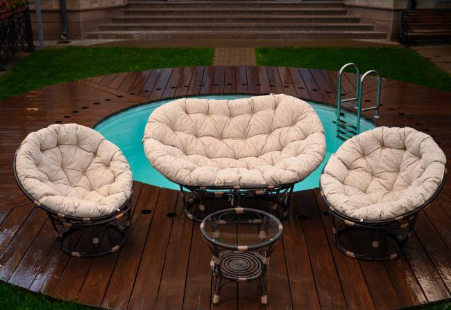 ТЕРРАСНЫЙ КОМПЛЕКТ Mamasan + Papasan + Стол (Орех)