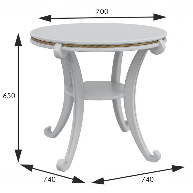Стол журнальный Глория М молочный дуб Л