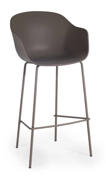 Кресло барное пластиковое Globe-K Bar тортора, серый 610х580х1120 мм Кресло барное пластиковое Globe-K Bar тортора, серый 610х580х1120 мм