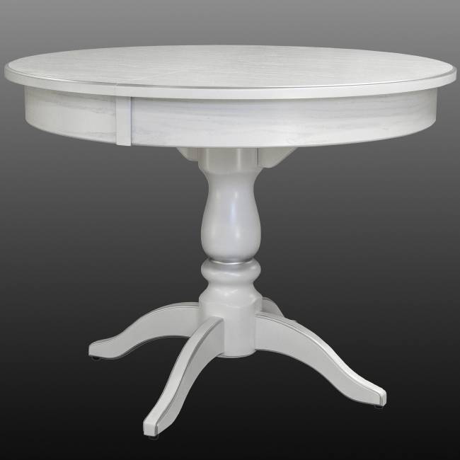 Стол обеденный Моро 04 раздвижной белый/серебро 100/140*100 Стол обеденный Моро 04 раздвижной белый/серебро 100/140*100