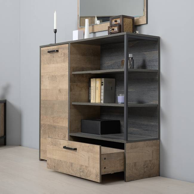 Стенка в гостиную Трувор № 54 с тумбой с подсветкой цвет дуб гранж песочный/интра Стенка в гостиную Трувор № 54 с тумбой с подсветкой цвет дуб гранж песочный/интра