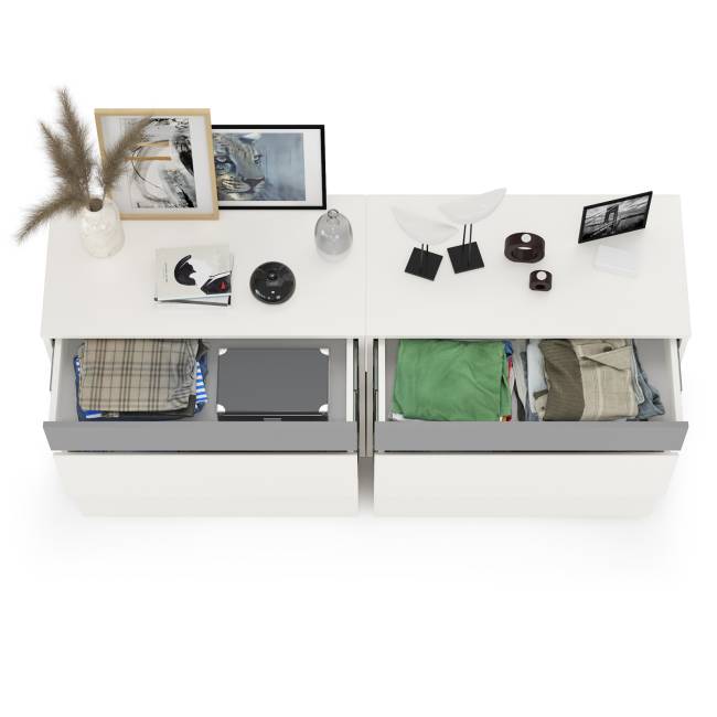 Два комода Торонто цвет белый шагрень/стальной серый