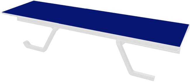 Шезлонг металлический Podio белый, синий 1900х720х325 мм