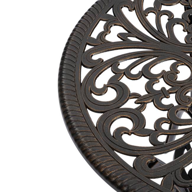 Комплект Secret de Maison Romance/Романс (стол+2 стула) алюминиевый сплав, D60/H67, 53х41х89см, бронзовый бронза/bronze алюминиевый сплав