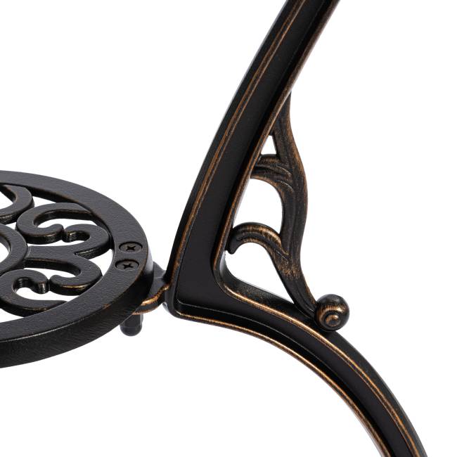 Комплект Secret de Maison Romance/Романс (стол+2 стула) алюминиевый сплав, D60/H67, 53х41х89см, бронзовый бронза/bronze алюминиевый сплав