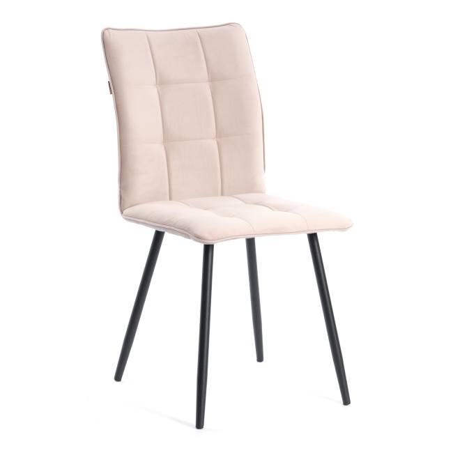 Комплект кресло+стул Bari/Бари LT, велюр, бежевый/черный, 7 бежевый/черный флок