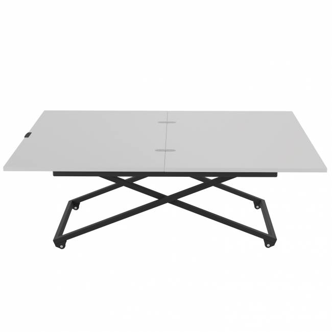 Стол универсальный трансформируемый АНДРЭ Loft ЛДСП белый/чёрный