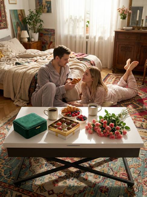 Стол универсальный трансформируемый АНДРЭ Loft ЛДСП белый/чёрный