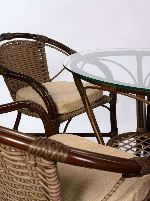 Стол Bali (Бали) из искусственного ротанга, орех