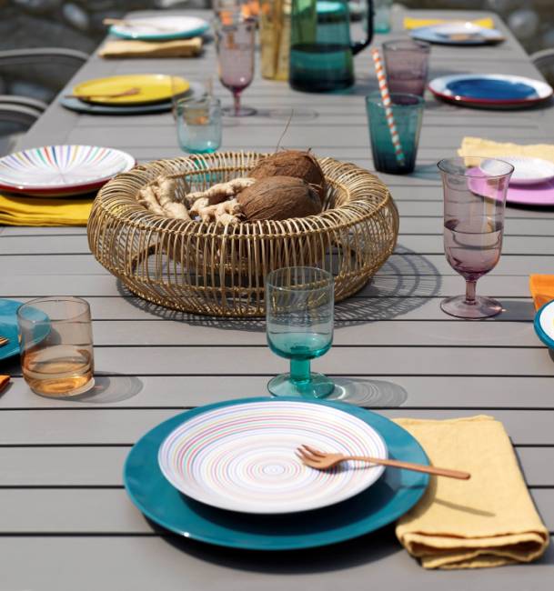 Стол пластиковый раздвижной Alloro 140 Extensible белый, тортора 1400-2100х1000х730 мм