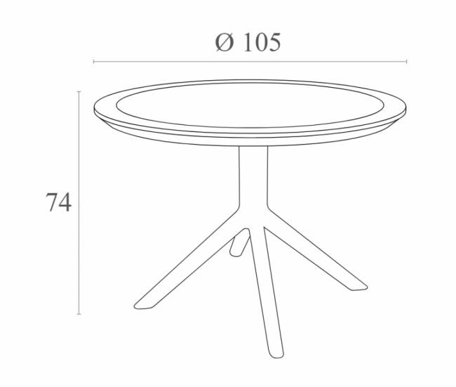 Стол пластиковый Sky Table Ø105 белый Ø1050х740 мм