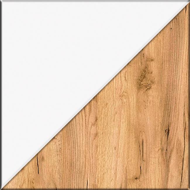 Кровать двуспальная 1600 Остин 11.53 цвет белый шагрень/дуб крафт золотой