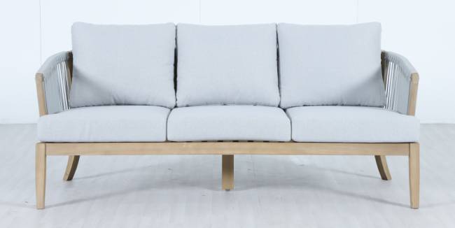 Диван деревянный трехместный Veneto светлый тик, серый 1880х802х711 мм