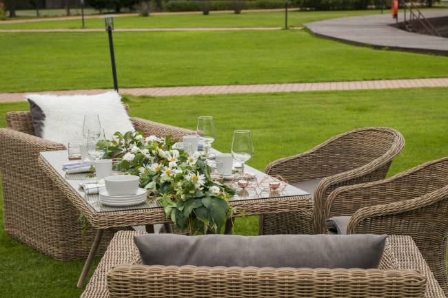 "Латте" плетеный стол из искусственного ротанга 160х90см, цвет соломенный