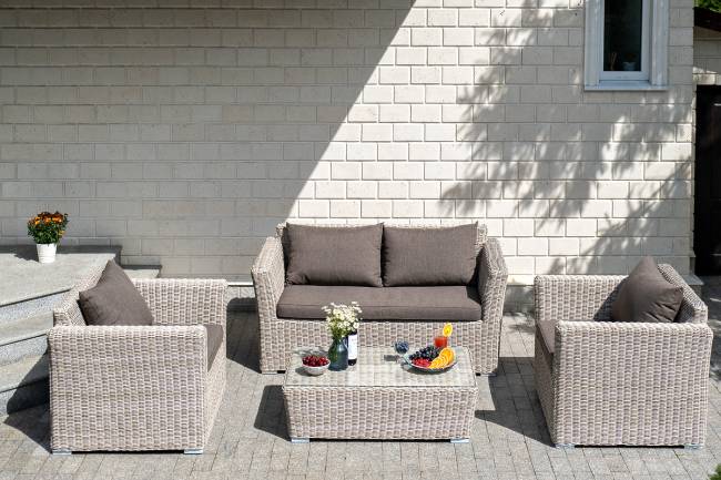 "Капучино Сингл" лаунж-зона из искусственного ротанга, цвет бежевый "Капучино Сингл" лаунж-зона из искусственного ротанга, цвет бежевый