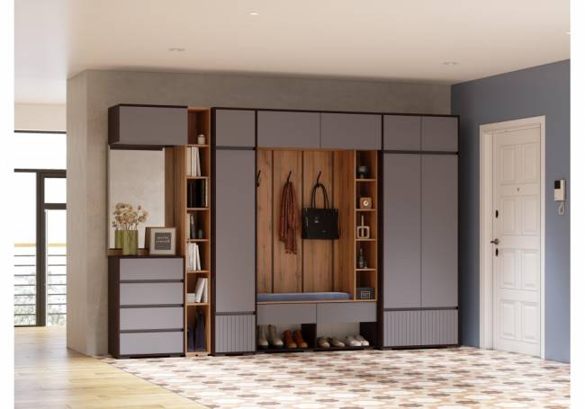 Прихожая Роут венге / графит софт комплектация 2