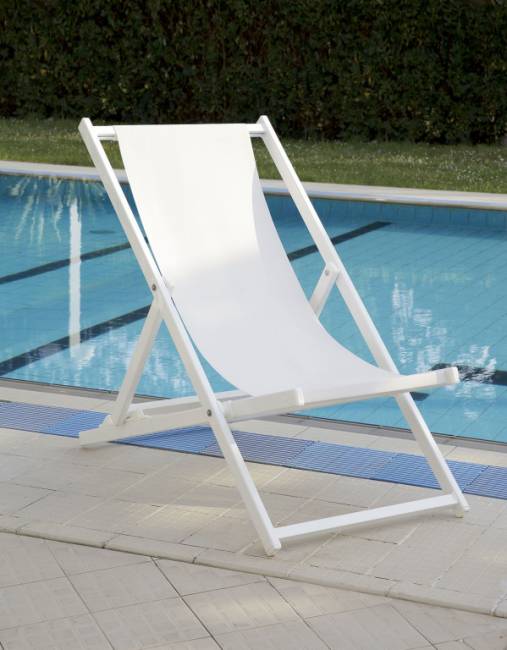 Кресло-шезлонг текстиленовое складное Sdraio серебристый, бежевый 590х1050х1090 мм Кресло-шезлонг текстиленовое складное Sdraio серебристый, бежевый 590х1050х1090 мм