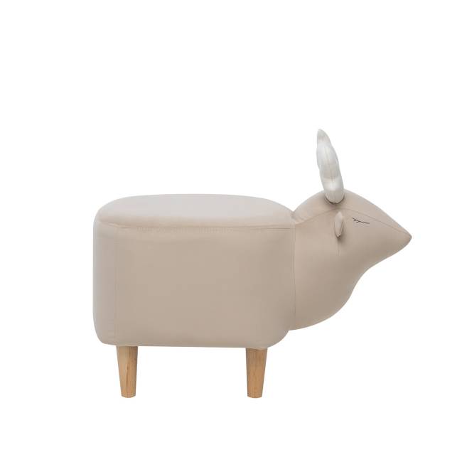 Пуф Leset Оленёнок V18 бежевый, компаньон V01 белый Бук