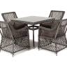 "Айриш" обеденная группа плетеная на 4 персоны, цвет графит