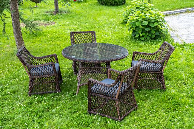 "Доппио" обеденная группа плетеная, цвет коричневый "Доппио" обеденная группа плетеная, цвет коричневый