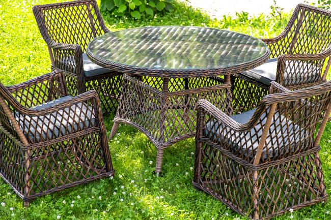 "Доппио" обеденная группа плетеная, цвет коричневый "Доппио" обеденная группа плетеная, цвет коричневый