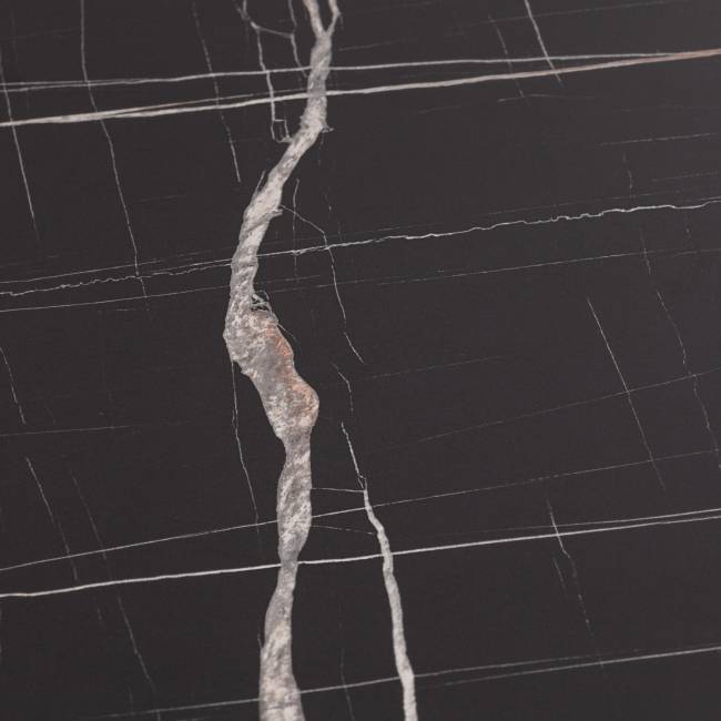 Стол MALTIDO ЛДСП/HPL/металл, 130 х 75+30 х 75 см, Мрамор чёрный/чёрный Мрамор чёрный/чёрный ЛДСП/HPL/металл