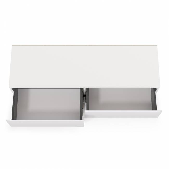 Тумба под ТВ Сидней 13.63 цвет белый/чёрный/МДФ белый глянец