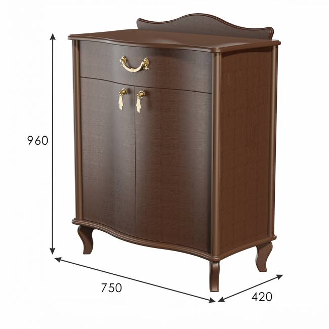Комод Джульетта с распашными дверцами, орех Л Комод Джульетта с распашными дверцами, орех Л