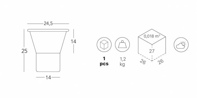 Ваза для цветов Mimosa лен, зеленый шалфей Ø195х310 мм Ваза для цветов Mimosa лен, зеленый шалфей Ø195х310 мм